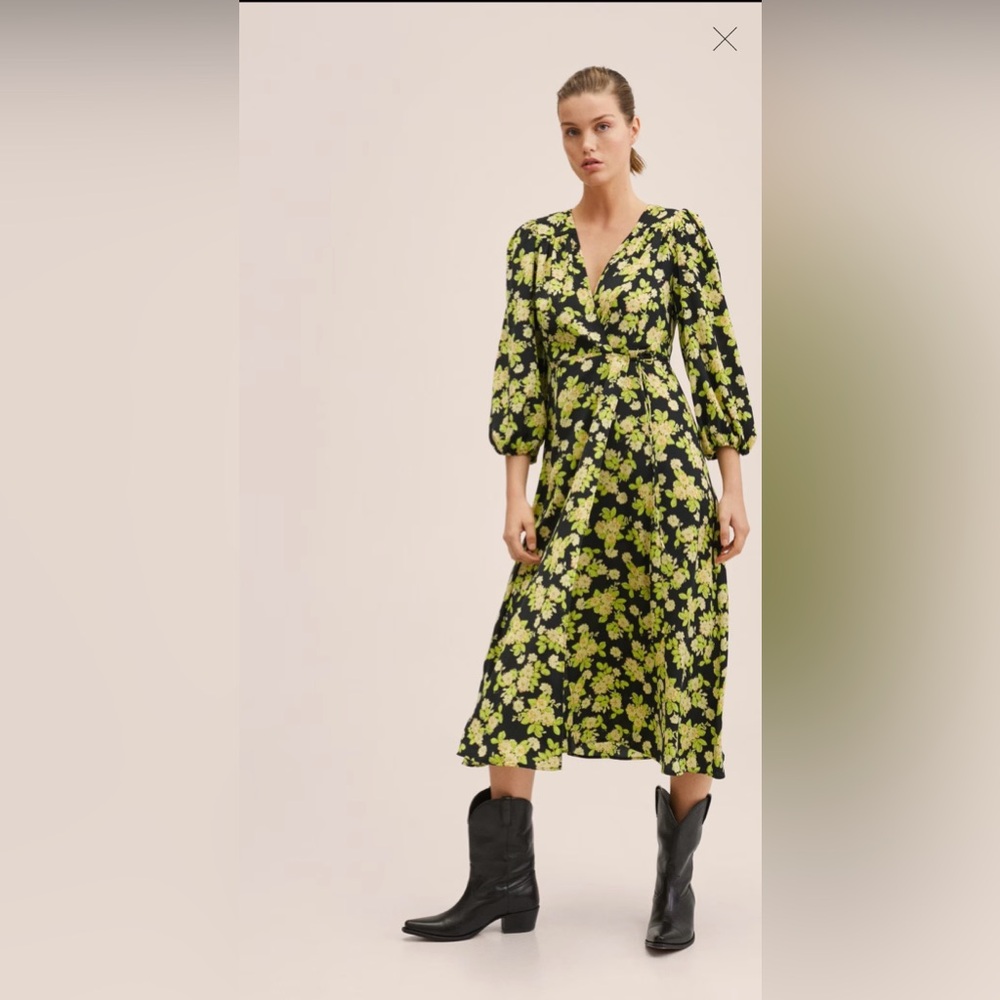 Mango Flower print dress size 2